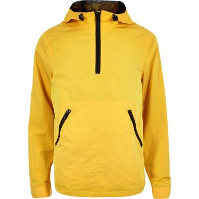 Yellow zipped mesh jacket